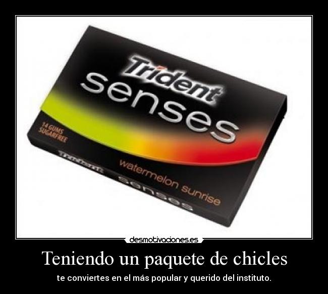 Teniendo un paquete de chicles -