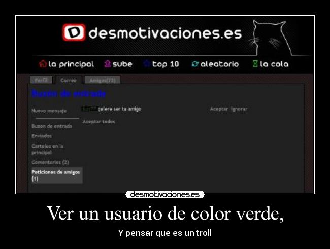 Ver un usuario de color verde, -