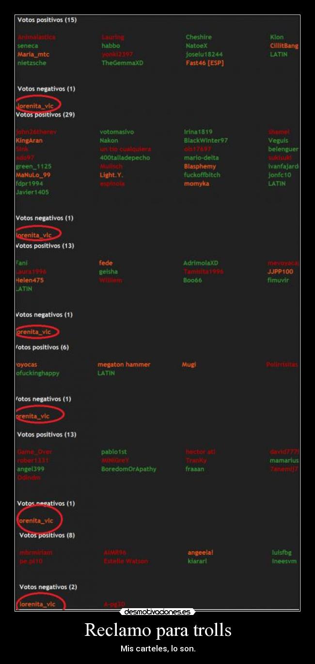 Reclamo para trolls - Mis carteles, lo son.