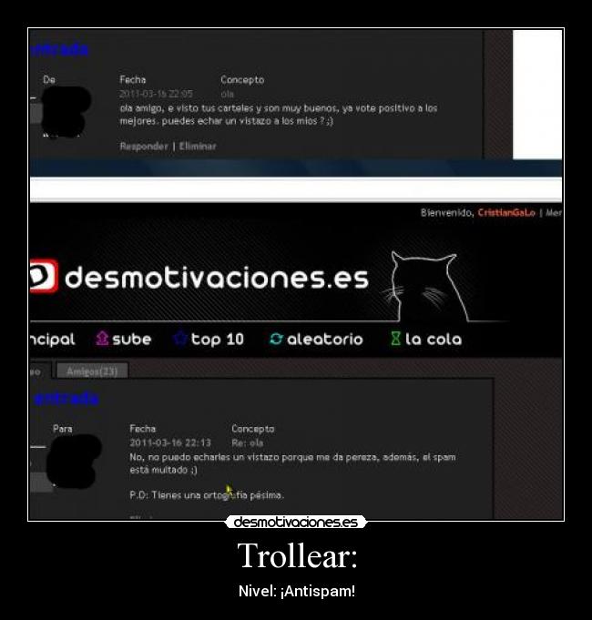 Trollear: - Nivel: ¡Antispam!