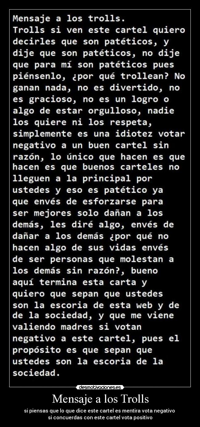 Mensaje a los Trolls -