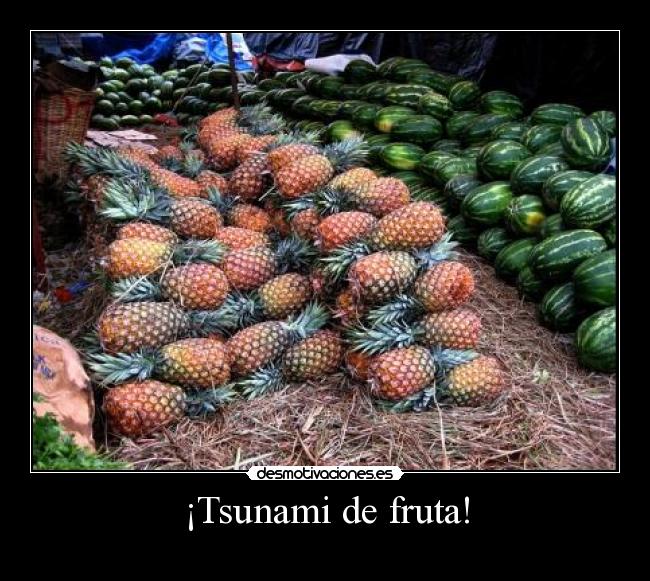 carteles tsunami fruta pina sandia desmotivaciones