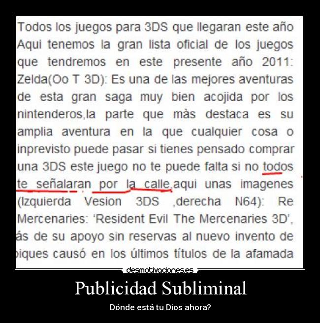Publicidad Subliminal - Dónde está tu Dios ahora?