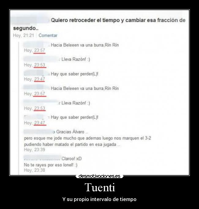 Tuenti - Y su propio intervalo de tiempo