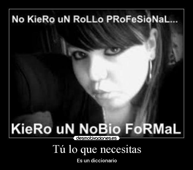 Tú lo que necesitas - Es un diccionario