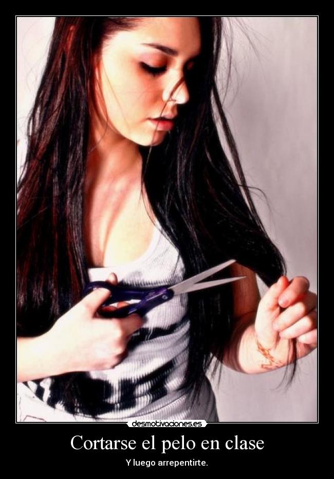 Cortarse el pelo en clase -