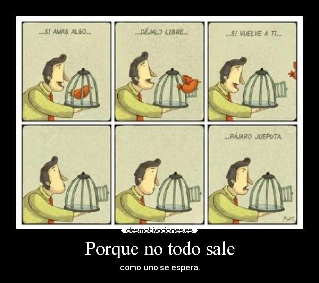 Porque no todo sale - como uno se espera.