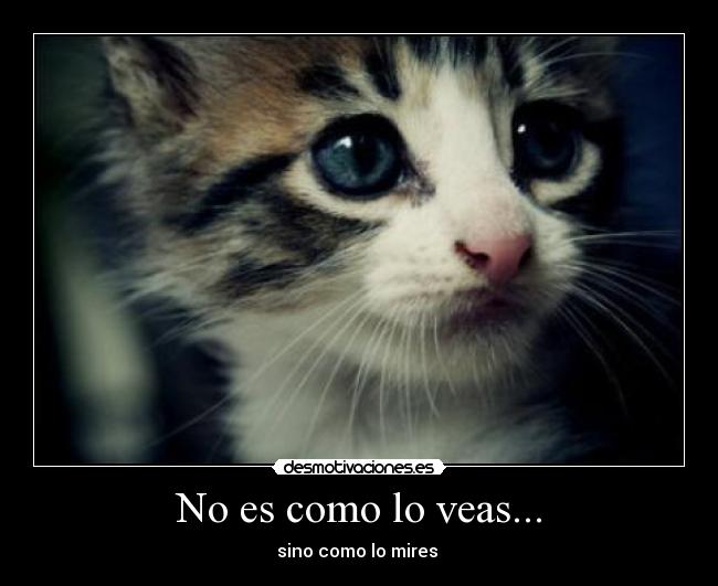 No es como lo veas... - sino como lo mires 