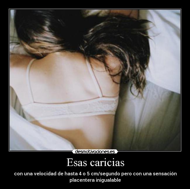 Esas caricias - con una velocidad de hasta 4 o 5 cm/segundo pero con una sensación
placentera inigualable