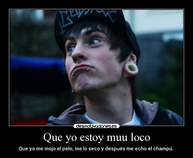 Que yo estoy muu loco - Que yo me mojo el pelo, me lo seco y después me echo el champú.