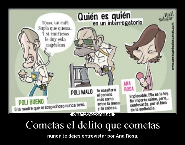 carteles ana rosa entrevista delito desmotivaciones