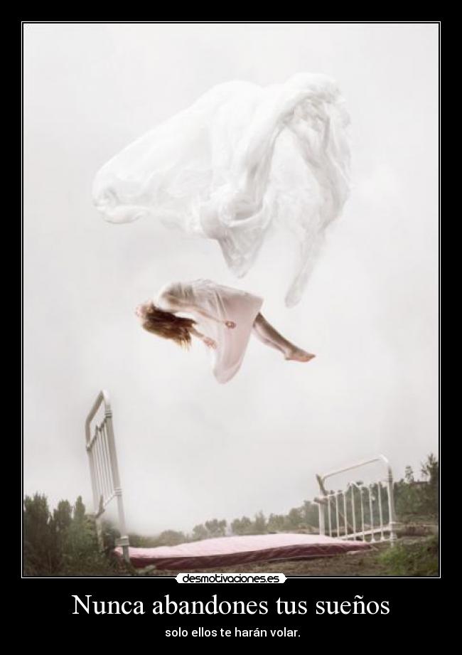 Nunca abandones tus sueños - solo ellos te harán volar.