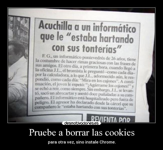 Pruebe a borrar las cookies - 