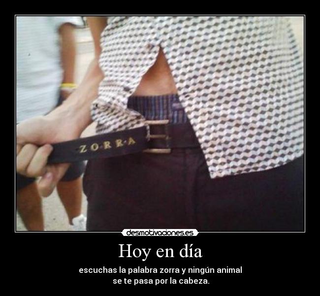 Hoy en día - escuchas la palabra zorra y ningún animal
 se te pasa por la cabeza.