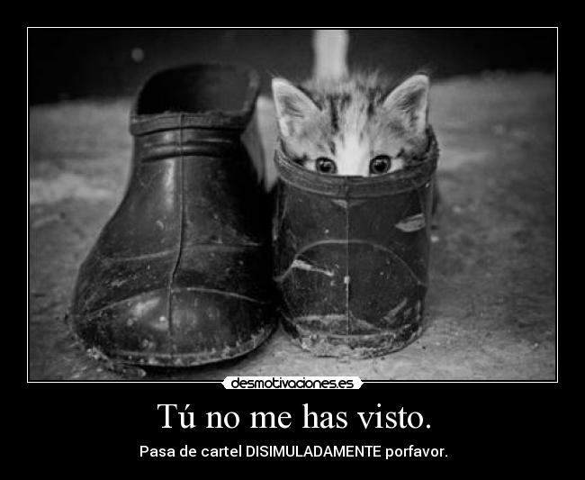 Tú no me has visto. - Pasa de cartel DISIMULADAMENTE porfavor.