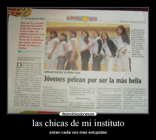 las chicas de mi instituto - estan cada vez mas estupidas