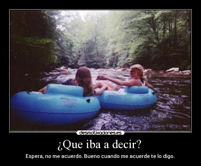 ¿Que iba a decir? -