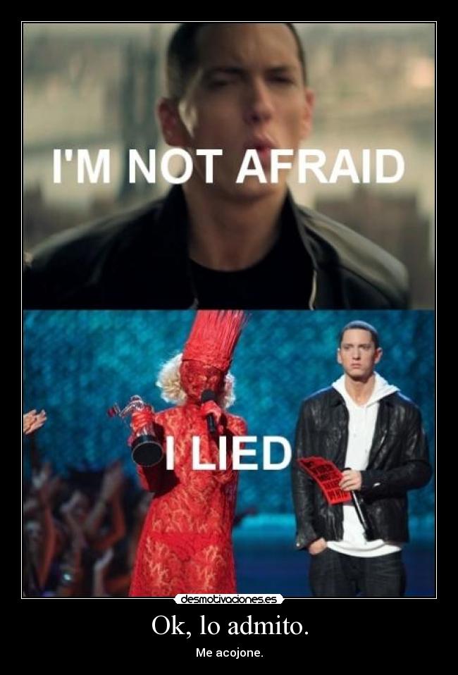 Ok, lo admito. - Me acojone.