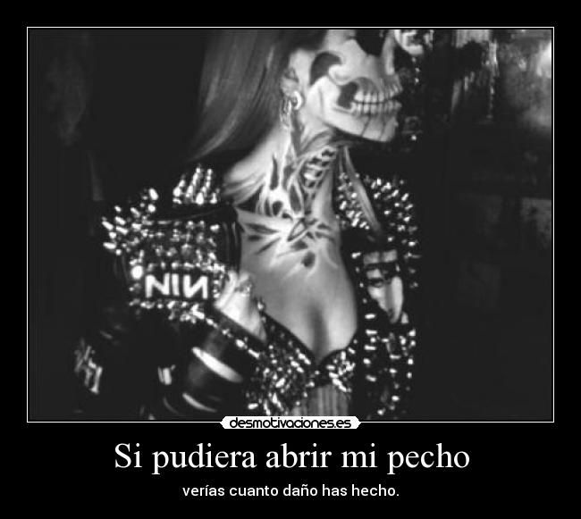 Si pudiera abrir mi pecho - verías cuanto daño has hecho.