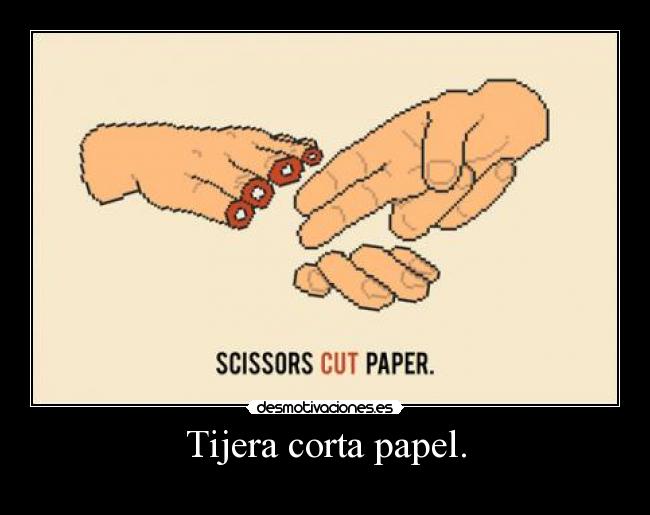 Tijera corta papel. -