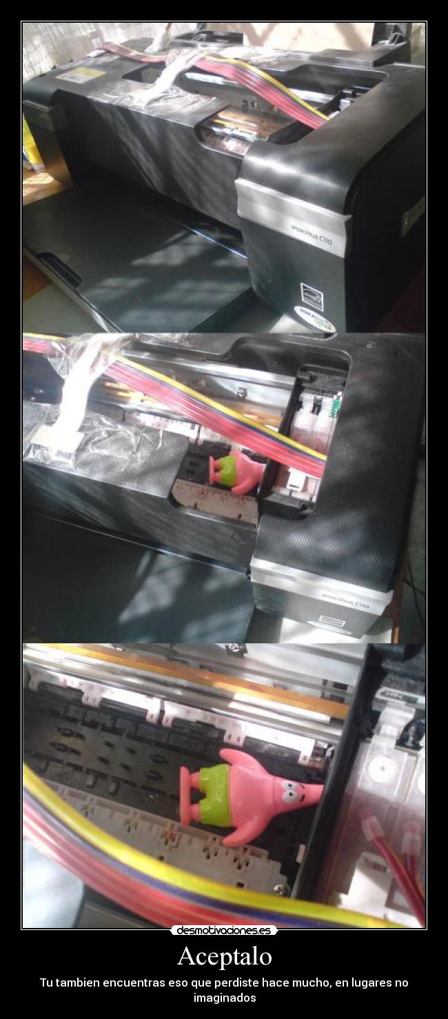 carteles patricio impresora perdido desmotivaciones