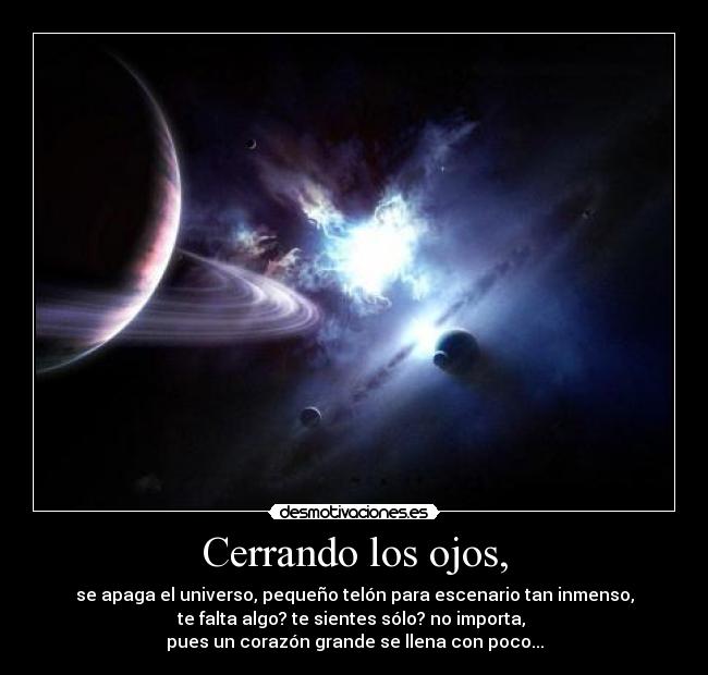 Cerrando los ojos, - 