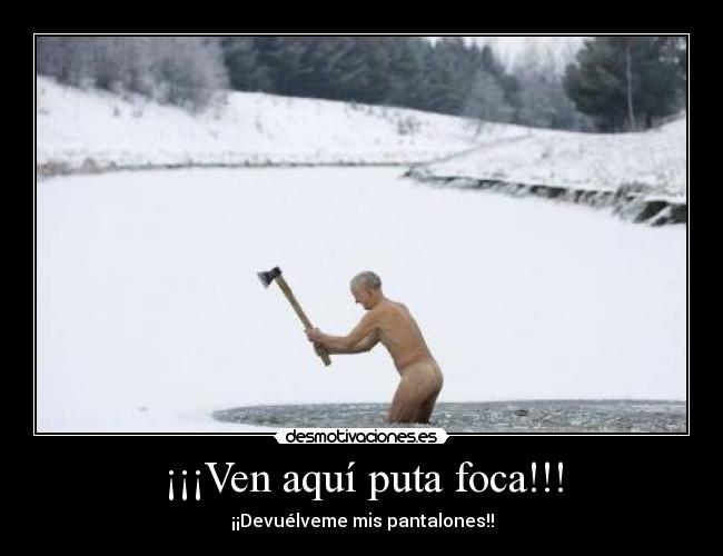 ¡¡¡Ven aquí puta foca!!! - ¡¡Devuélveme mis pantalones!!