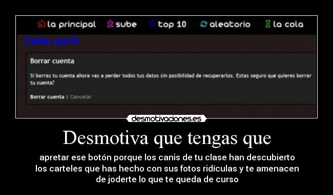 carteles canis desmotiva curso fotos carteles ridiculo amenazar desmotivaciones