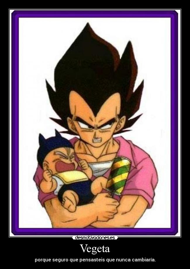 Vegeta - porque seguro que pensasteis que nunca cambiaría.