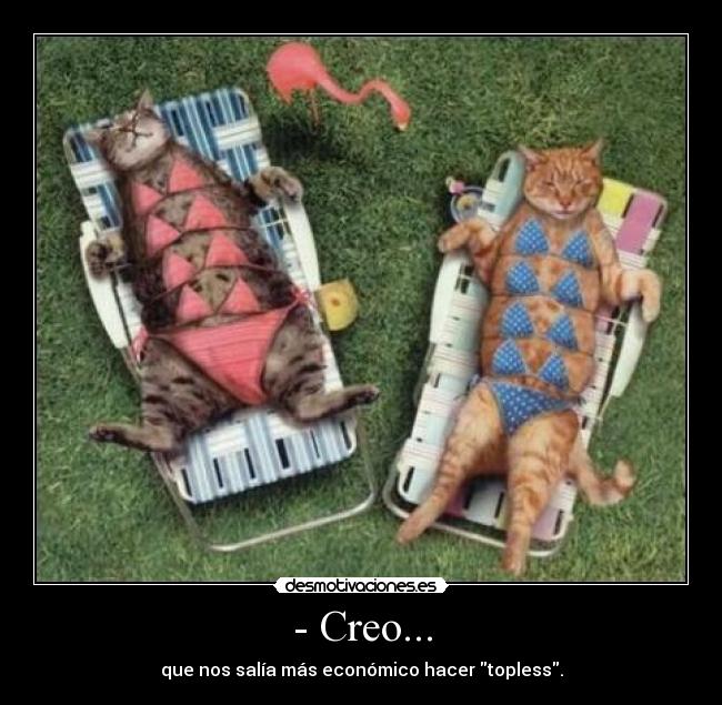 - Creo... - que nos salía más económico hacer topless.