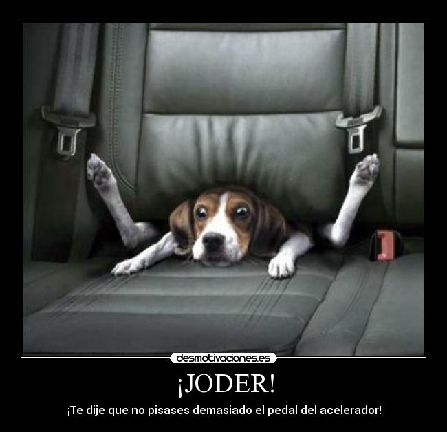 ¡JODER! - ¡Te dije que no pisases demasiado el pedal del acelerador!