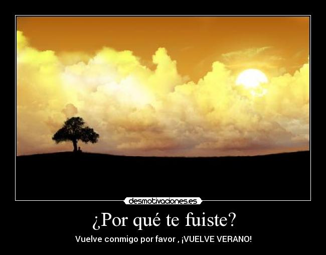 ¿Por qué te fuiste? - Vuelve conmigo por favor , ¡VUELVE VERANO!
