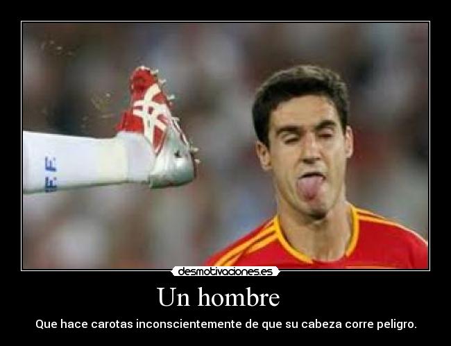 Un hombre - Que hace carotas inconscientemente de que su cabeza corre peligro.