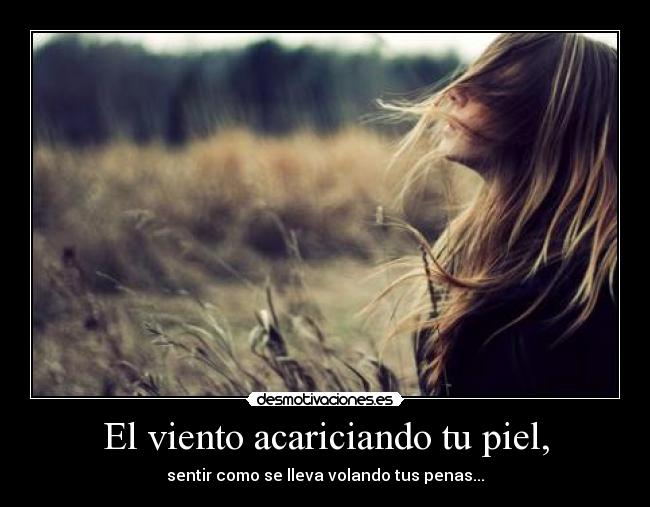 carteles viento acariciando piel sentir como lleva volando tus penas desmotivaciones