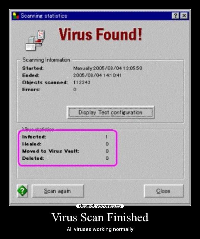 carteles virus funcionar trabajar scan desmotivaciones