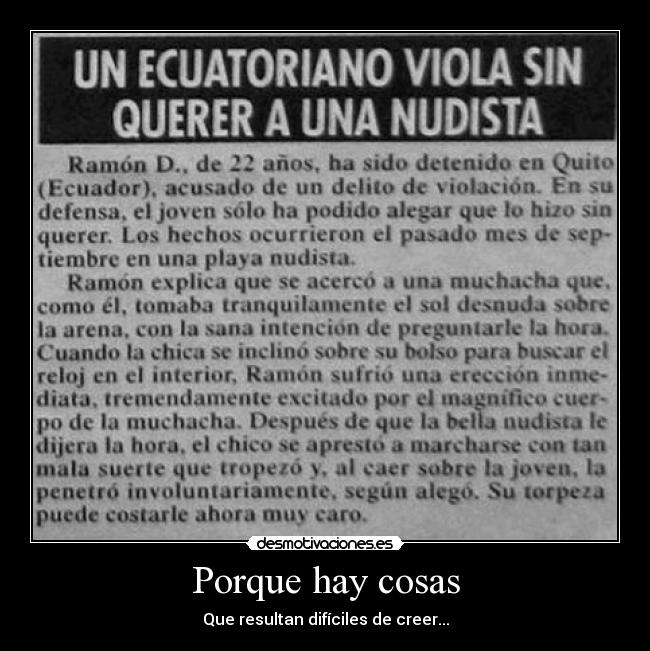 Porque hay cosas -