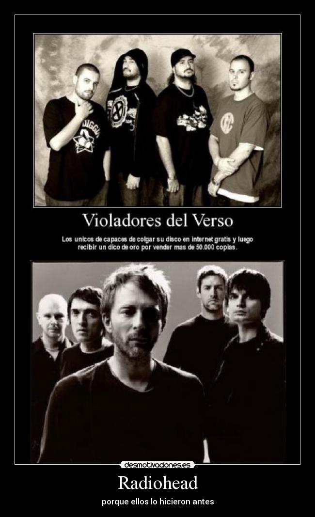 carteles radiohead violadores del verso discos internet gratis desmotivaciones