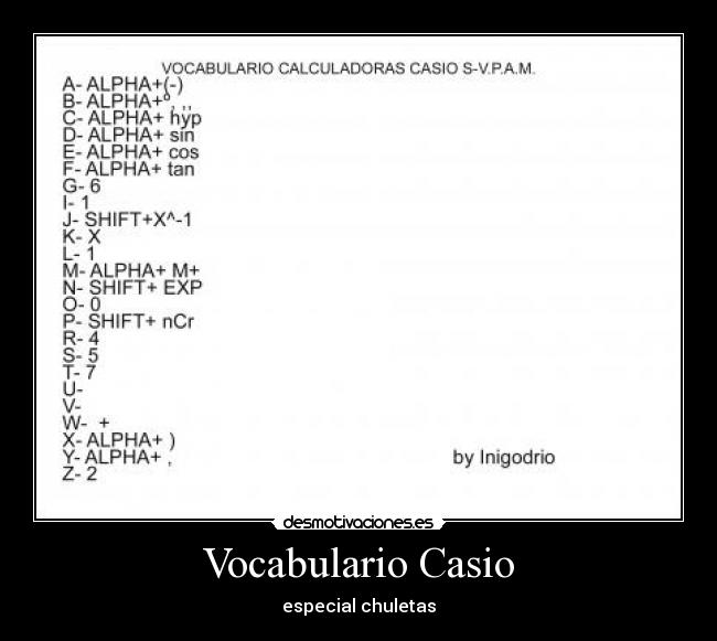 Vocabulario Casio -