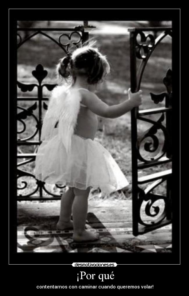¡Por qué - contentarnos con caminar cuando queremos volar!