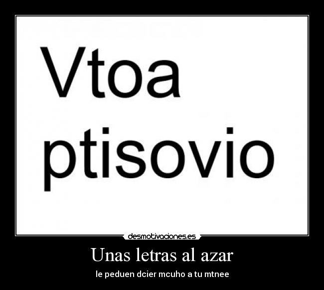 Unas letras al azar -