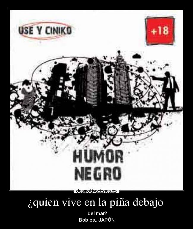 ¿quien vive en la piña debajo  -  del mar?
Bob es...JAPÓN