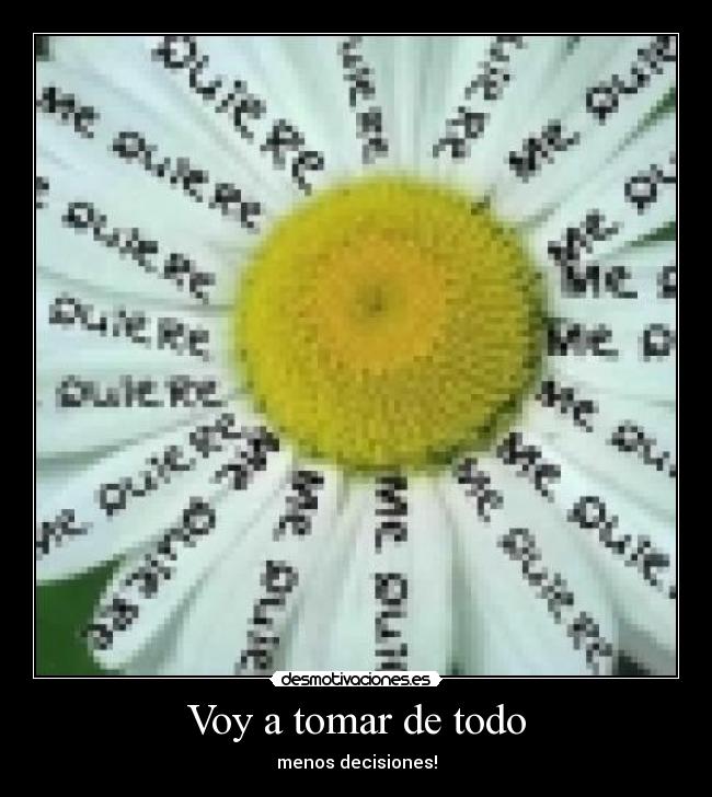 Voy a tomar de todo - menos decisiones!