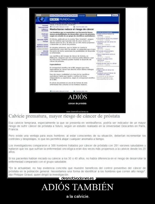 ADIÓS TAMBIÉN - a la calvicie.