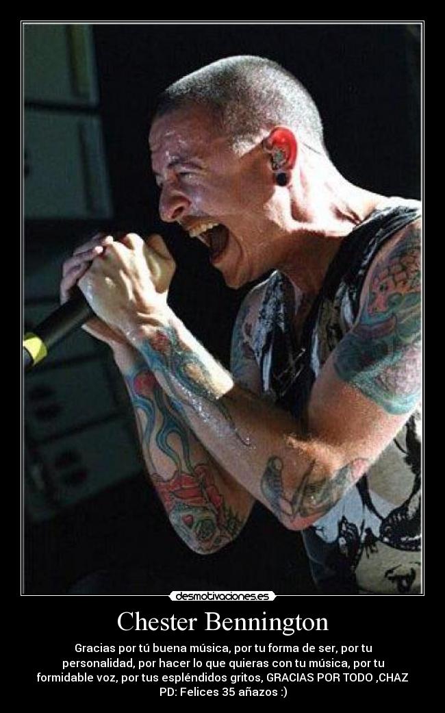 carteles chester bennington desmotivaciones