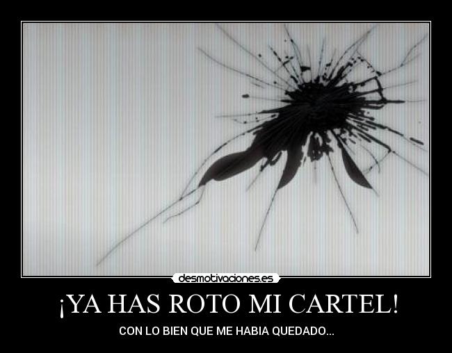 ¡YA HAS ROTO MI CARTEL! -