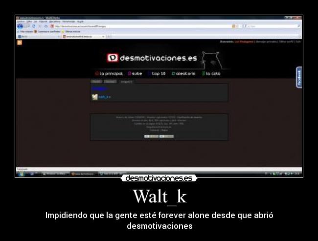 Walt_k - Impidiendo que la gente esté forever alone desde que abrió desmotivaciones