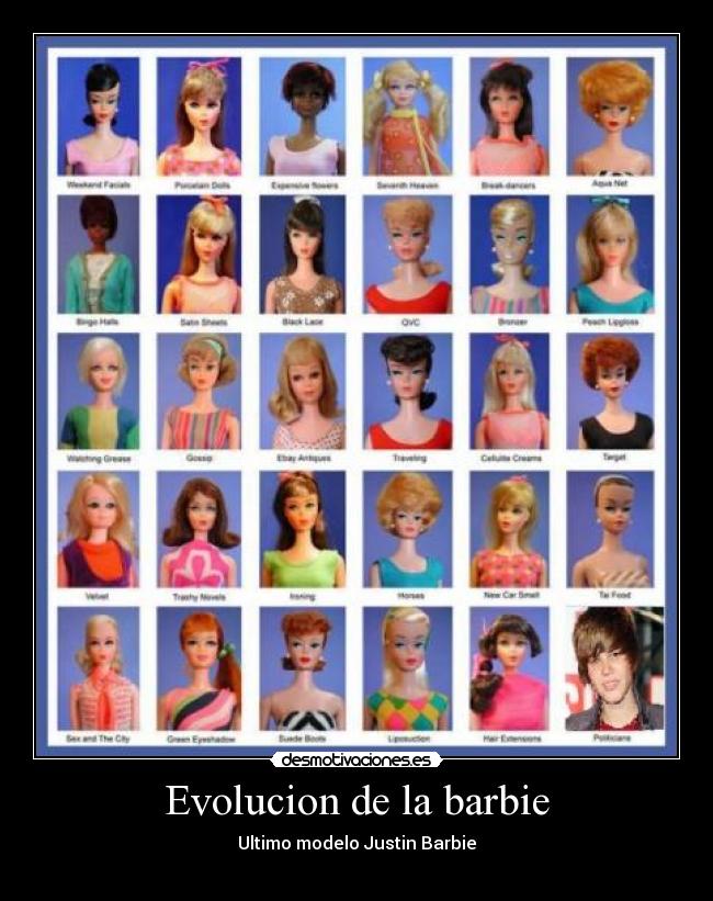 Evolucion de la barbie - Ultimo modelo Justin Barbie