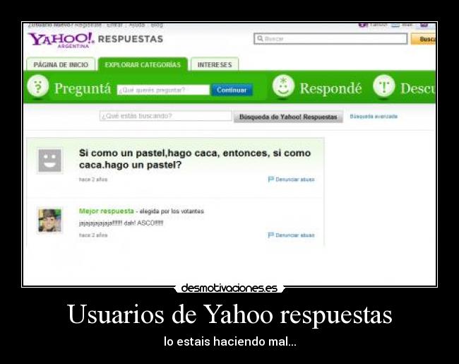 Usuarios de Yahoo respuestas -