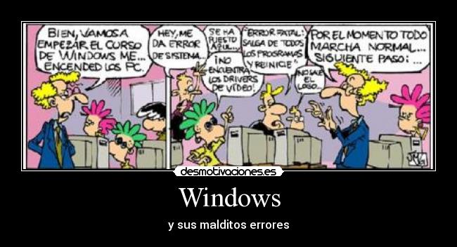 carteles windows sus malditos errores desmotivaciones