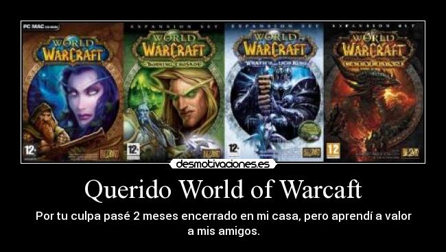 carteles wow amigos valorar 2meses aprender world warcraft desmotivaciones